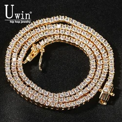 UWIN 2mm Tennis Chain Bracelet Round Cut Micro Bling Bling Cubic Zirconia Fashion Hiphop Men Women Bracelets Jewelry