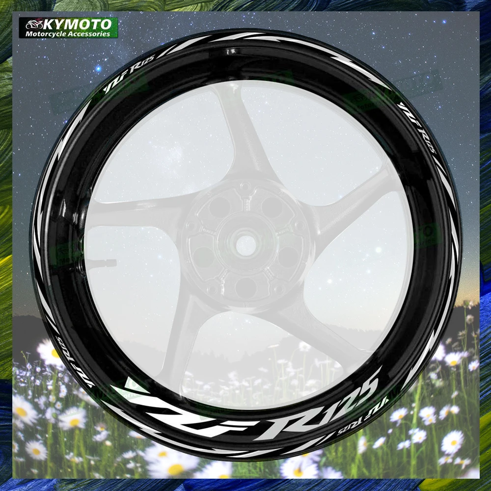 

For YZF R125 R 125 reflective motorcycle stickers 17 inch front and rear rim decals off-road fairing accessories decoration
