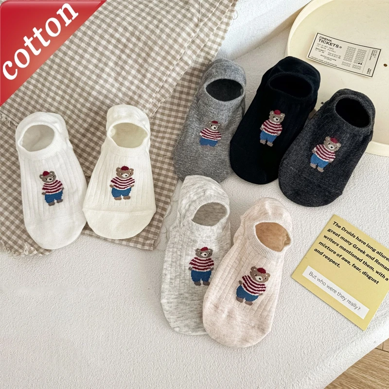 

Women's Socks Cartoon Teddy Bear Cute Kawaii Harajuku Japanese Fashion Verstaike Ankle Socks Comfortable Anti Slip Cotton Socks