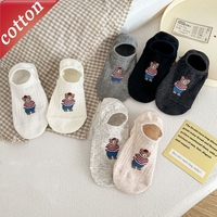 Women's Socks Cartoon Teddy Bear Cute Kawaii Harajuku Japanese Fashion Verstaike Ankle Socks Comfortable Anti Slip Cotton Socks