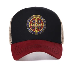 Luminous Saint Benedict Medal Baseball Cap Catholic San Benito men Golf Hat fashion Boy Girl cool Mesh Breathable trucker caps