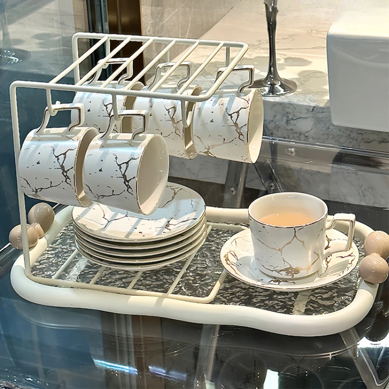 Coffee cup set High-end British afternoon tea tableware Ceramic European retro Japanese cups and saucers