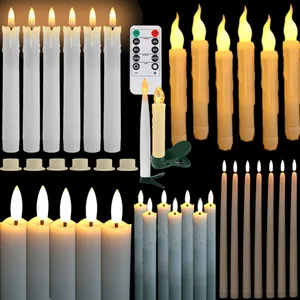 Ngủ nến lấp lánh không có ngọn lửa, 6/12 miếng, với điều khiển từ xa, que ngà 8 Velas nến bán hàng chính - №2