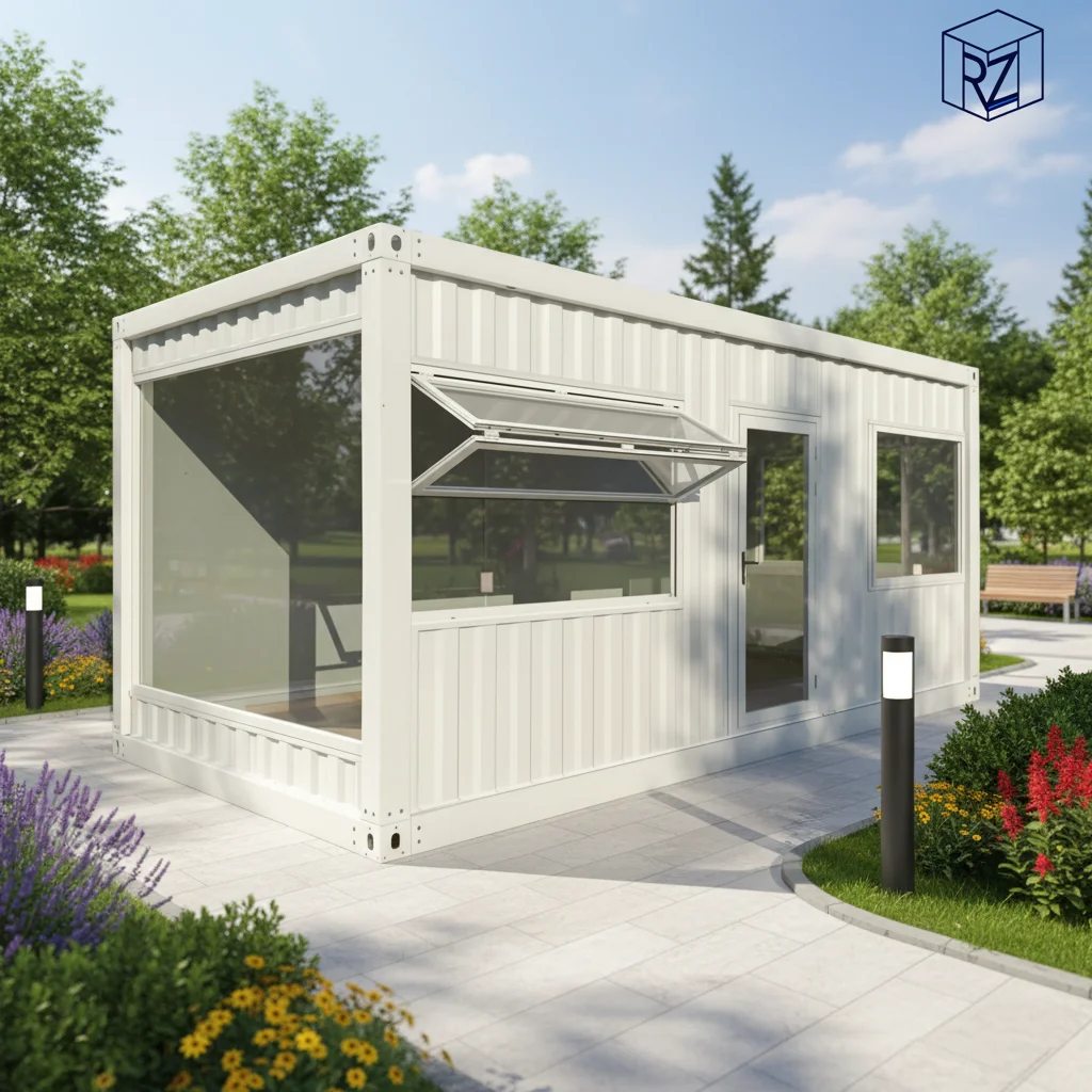 Portable 20ft Prefab Sandwich Panel Breathable Ray-Zen Brand Modern Detachable Office Container House