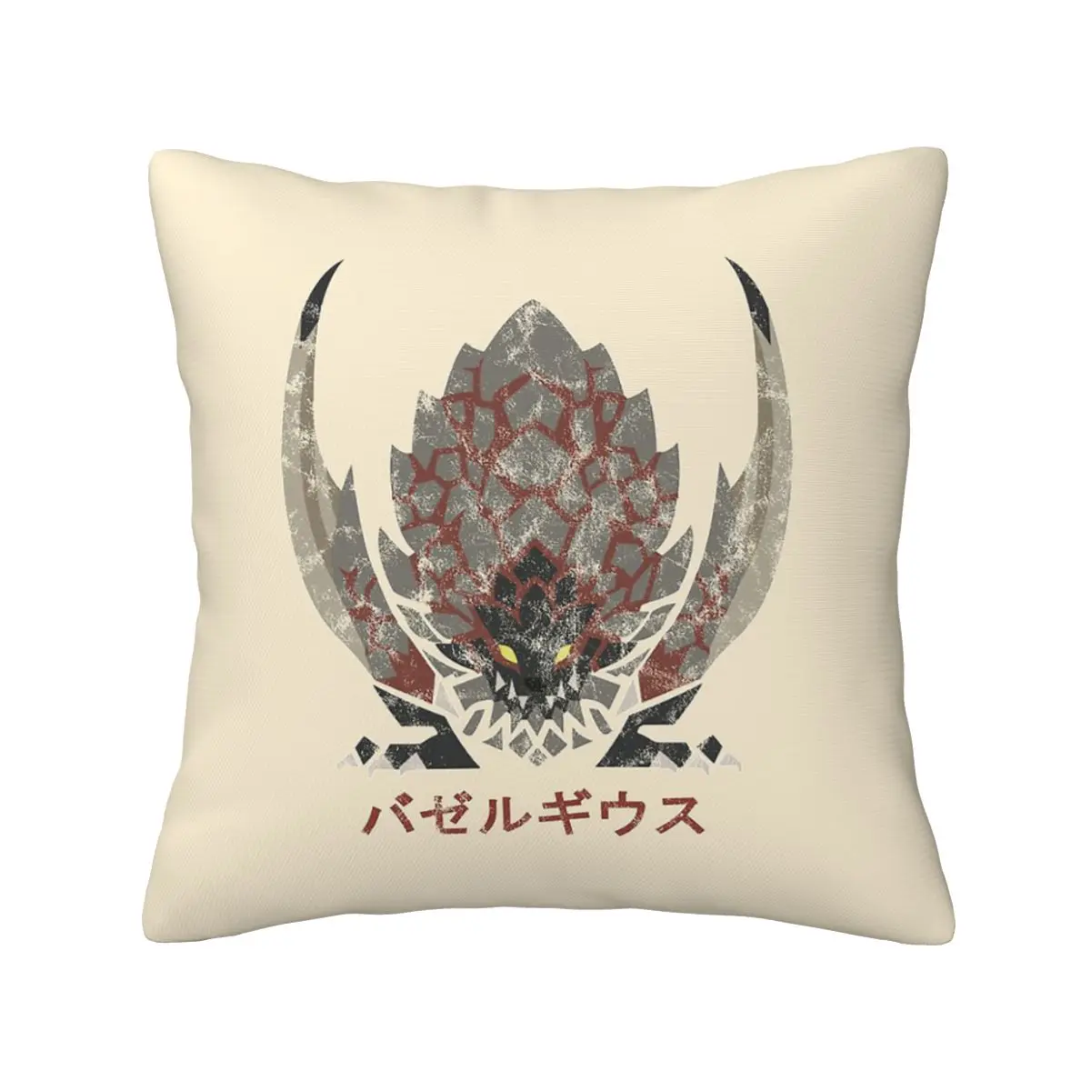 

Monster Hunter World Bazelgeuse Kanji Icon Polyester Cushion Cover Decoration Pillow Case Cover for Home Double-sided Printed