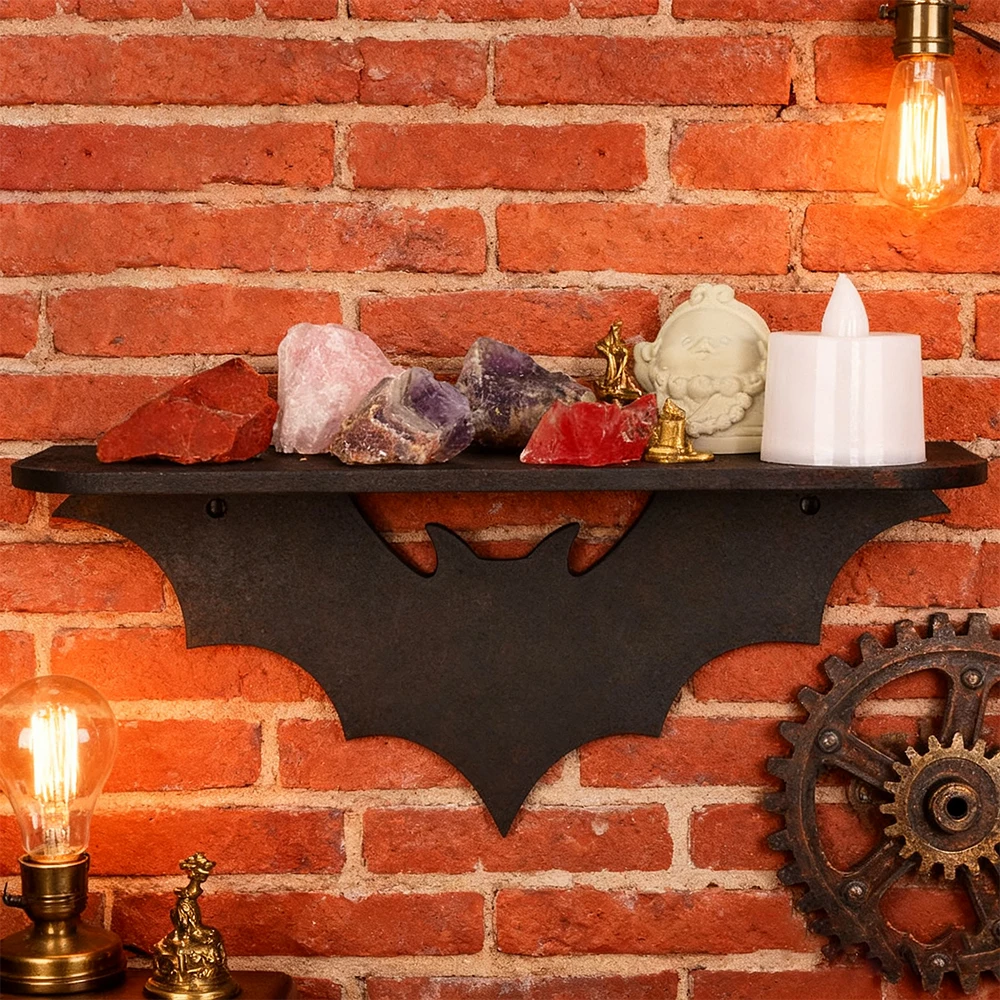 Grenzüberschreitendes, dunkles, fledermausförmiges Wandregal für Wandaufbewahrung und Dekoration im Gothic-Halloween-Stil