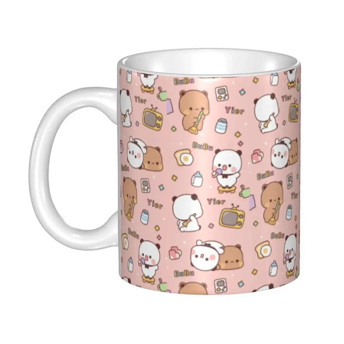 Bubu Dudu Panda And Brownie Bear Couple Coffee Mugs DIY Custom Ceramic Mug Creative Present