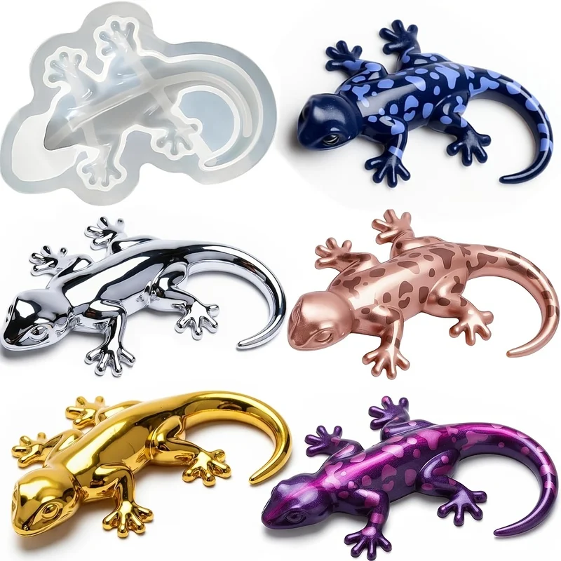 1Pieces3DSpotted gecko silicone mold，Realistic lizard animal shape mold，Suitable for epoxy resin art crafts、Casting project、Gard