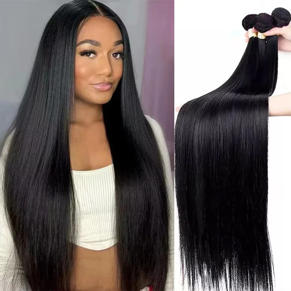 

Mossily 30, 32-дюймовые прямые 100% пучки человеческих волос, индийские человеческие волосы 2, 3, 4, пучки необработанных волос, натуральный цвет