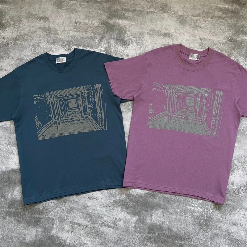 

Summer Oversized Cavempt Tshirt Tunnel Comic Print Men Women Loose Casual Round Neck C.E Short Sleeved T-shirt