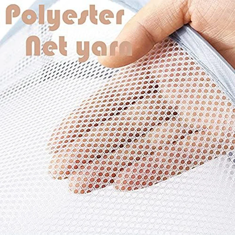 Mesh Collapsible Small Wall Laundry Baskets, Hanging Laundry Hamper, For Hotel, University Dormitory Use White Easy To Use