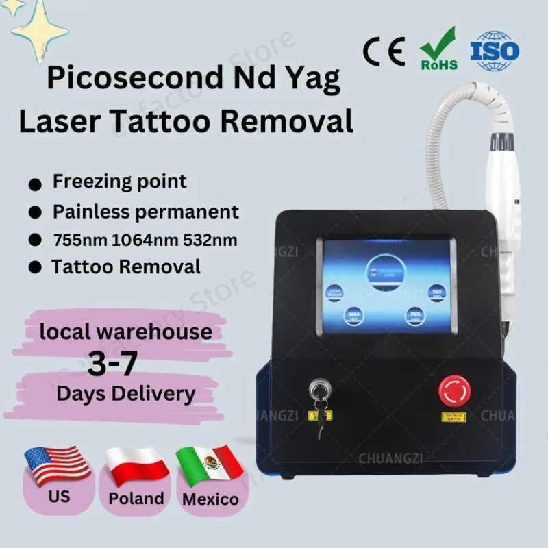 New Upgraded Advanced Skin Tattoo Removal Equipment Freckle Removal Machine Nd-yag Q-switched  Pigment Removal Machine