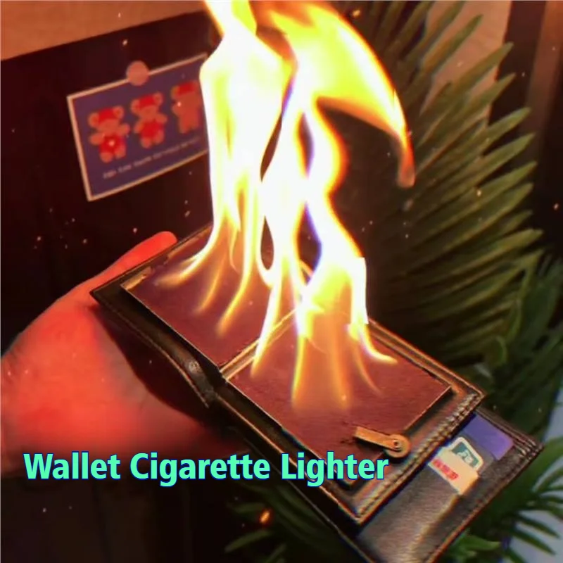 Cigar Igniters Wallet Lighter Fire Magic Props Prank Toy Windproof Open Flame Coal Oil Cigarettes Lighters & Smoking Accessories