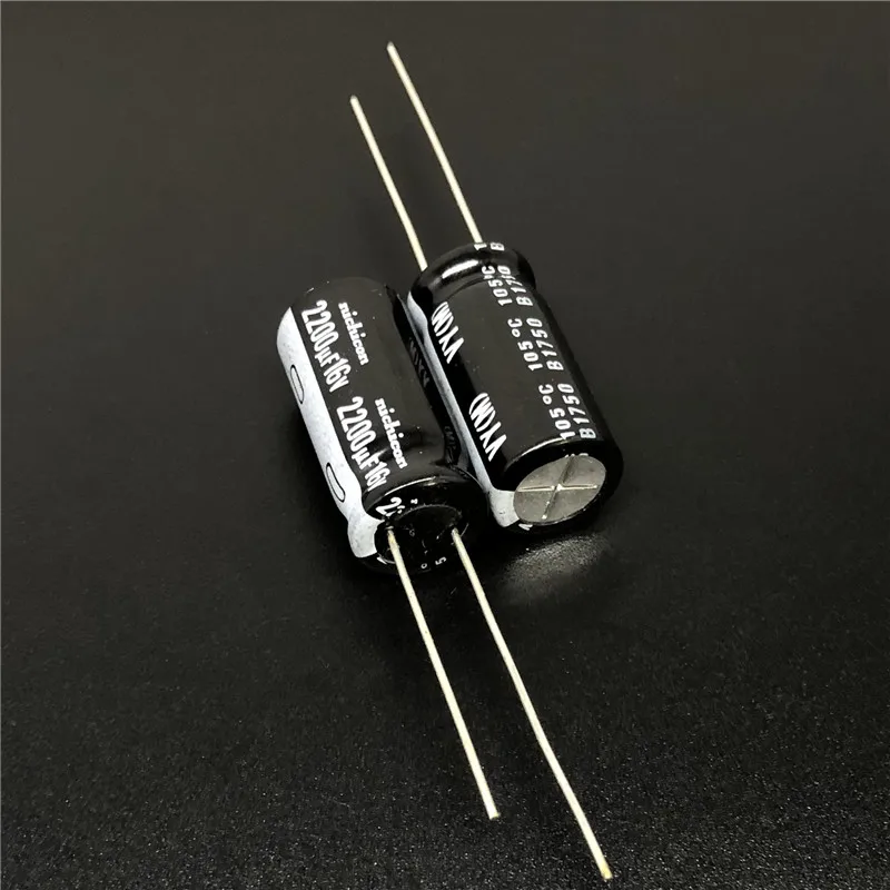 5pcs/50pcs 2200uF 16V NICHICON VY Series 10x20mm Wide Temperature Range 16V2200uF Aluminum Electrolytic Capacitor