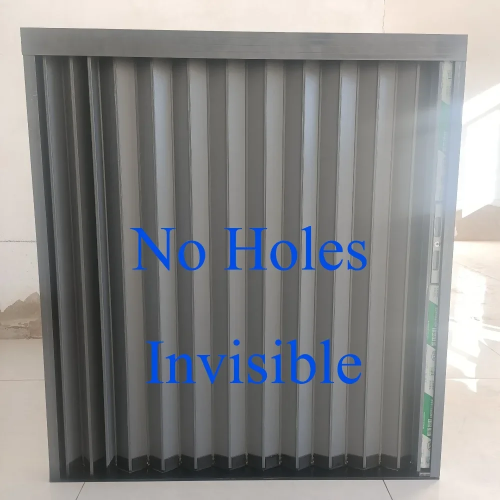 304 steel mesh invisible folding screen door with lock, mosquito cat dog proof aluminum alloy sliding door