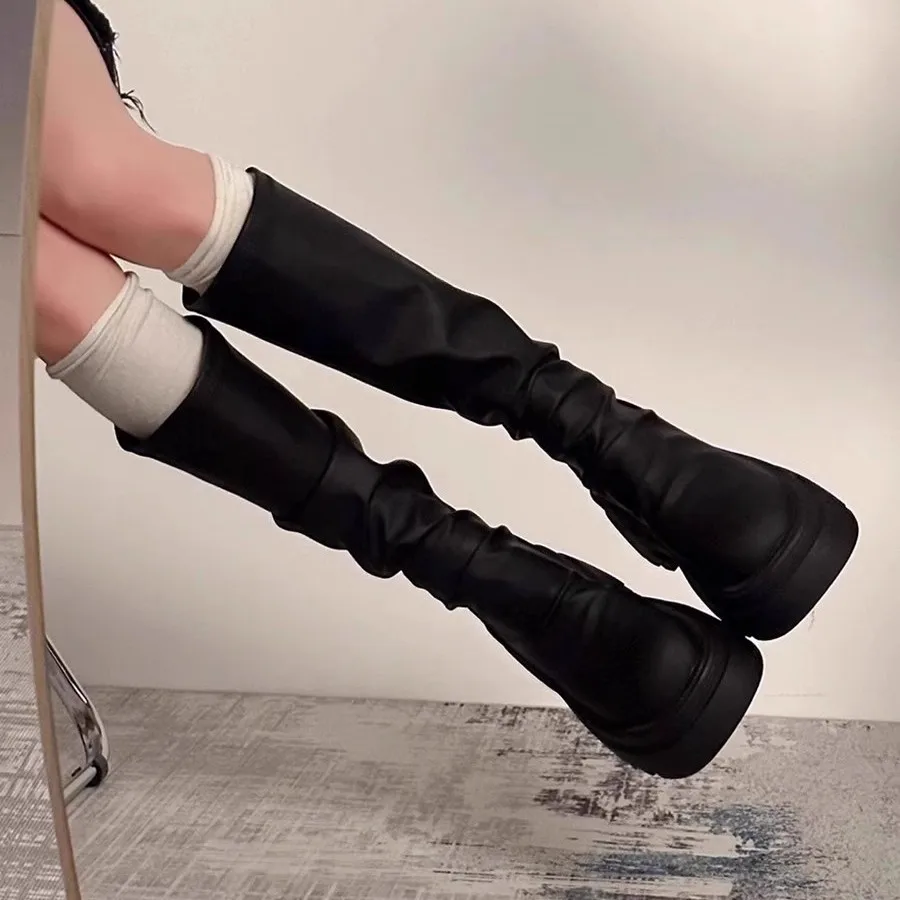 

Long tube boots for women 2025 new autumn thin style not over the knee high knight boots long boots