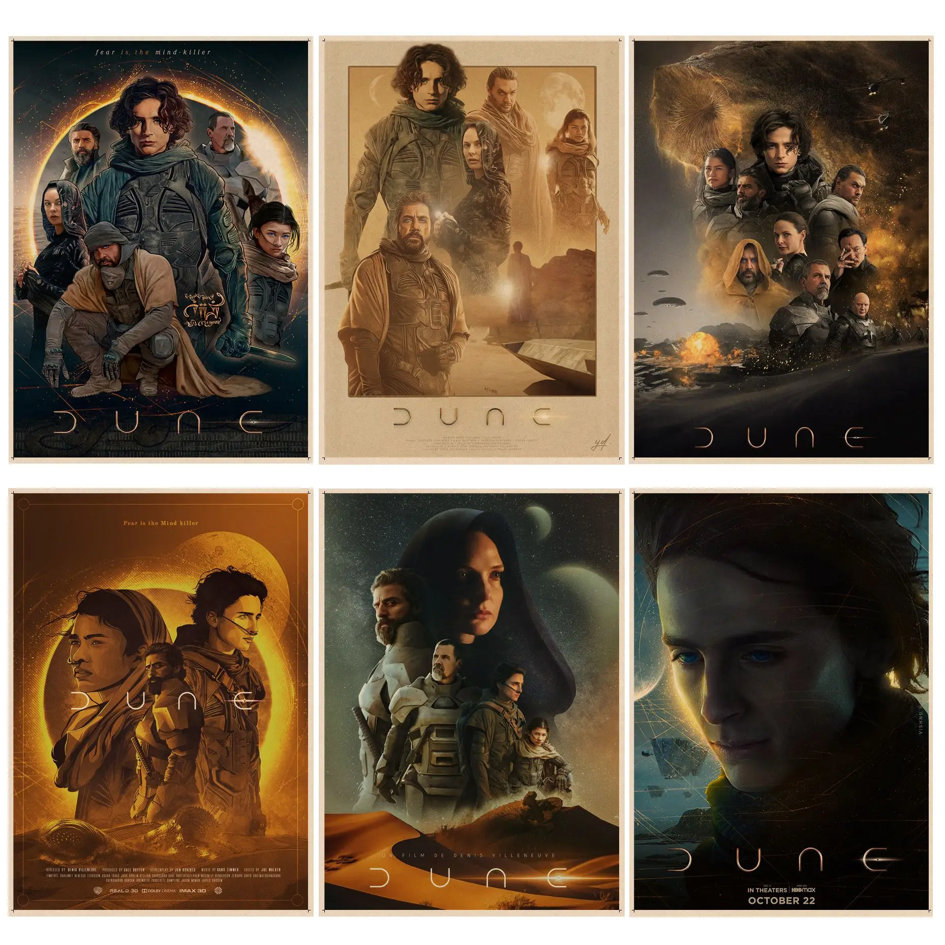 Dune Movie Retro Kraft Paper Poster Kraft Paper Vintage Poster Wall Art Painting Study Wall decor