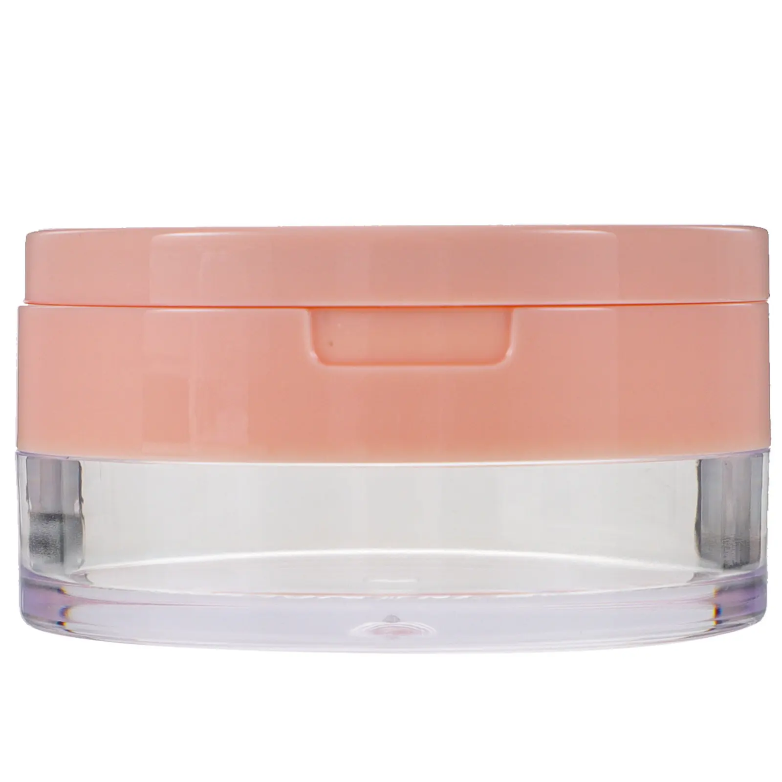 Pink Portable Empty Powder Container Double Layer Design Mirror Leakproof Powder Puff Case Makeup Storage Travel Essential