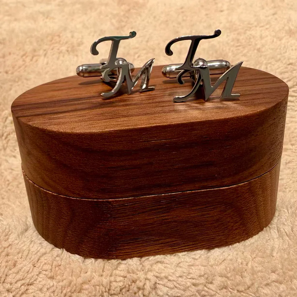 Personalized Groom Cufflinks Customized First Letter Cufflinks for Groom Gift Groom Proposal Best Man Gift Singles Party