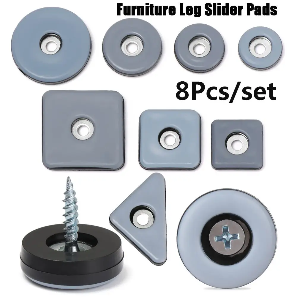 8pcs Wear-resisting Home Soft Table Sofa Chair Fittings Bumper Furniture Leg Slider Pads Slip Mat Anti Noisy Floor Protector