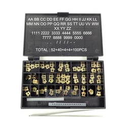 BateRpak DK1100  Solid Ink Coding Machine Hole Brass Letters 2.5x7x6.5MM,18PT-T Date Letters  3.2x7x6.8MM