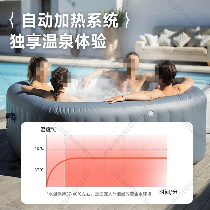 Inflatable bathtub Outdoor hot spring bath Inflatable heated swimming pool Bathing bucket Household