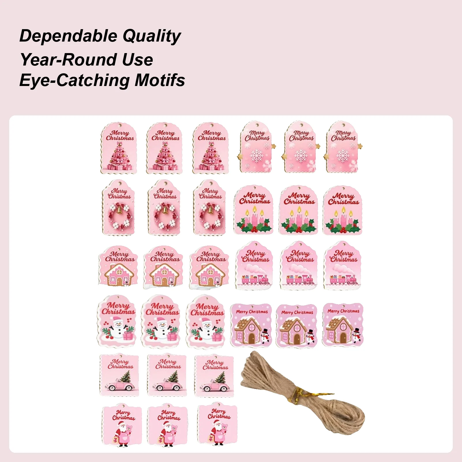 

Рождественские бирки с веревкой, 30 шт., упаковочные этикетки, деревянные бирки для поделок с отверстиями для праздника, рукоделия, дня рождения, Хэллоуина