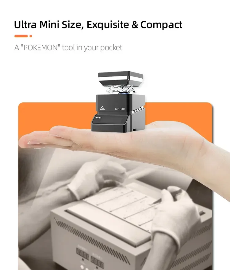 MINIWARE MHP30 Mini Hot Plate Preheater 30*30mm Heating Area Constant Temperature Heating Table 300℃ Intelligent Heating Table AU Location Shipping Fast