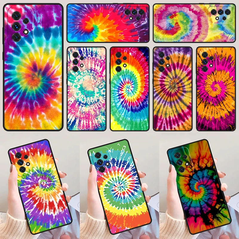 Tie Dye Pattern Batik Rainbow DIY Drawing For Samsung A52 A72 A73 A20e A21S A50 A70 A12 A42 A31 A40 A51 A71 A32 A80 Phone Case