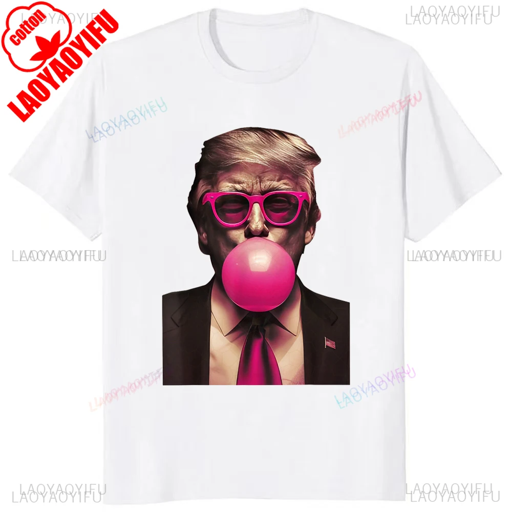 New Arrival Trump Bubble Gum Campaign Printed Cotton Tees Fashion Casual Streetwear Hip-hop Hipster O-neck Hot Sale Tops Tshirt