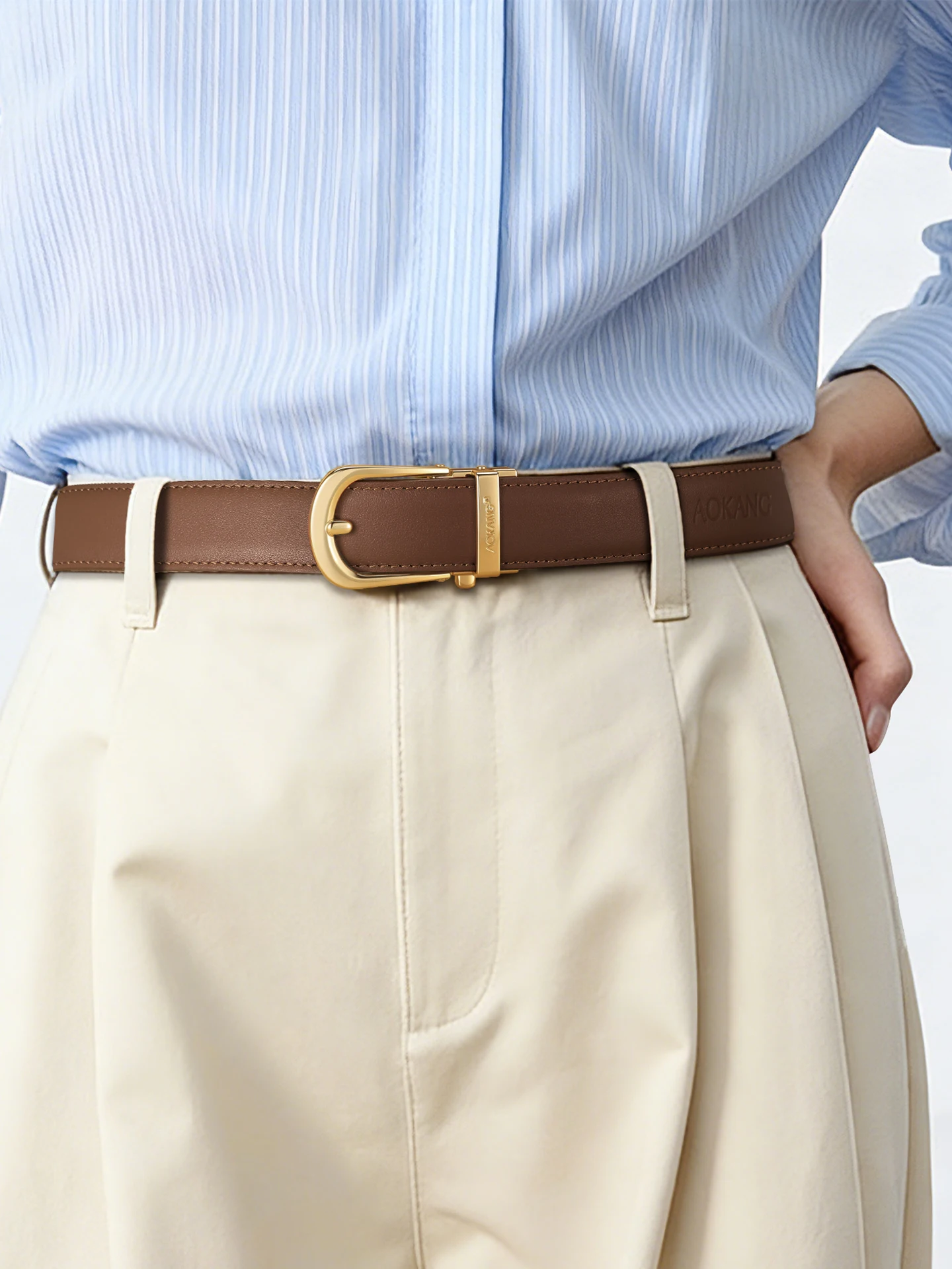 aokang-2026-new-ladies-top-layer-leather-belt-fashionable-automatic-buckle-adjustable-waist-belt-stylish-pants-belt