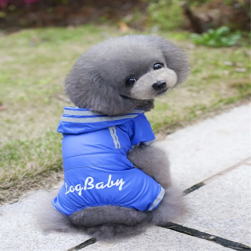 Spring Summer Pet Raincoat Jacket 4-legs Button Waterproof Coat For Dogs Raincoats