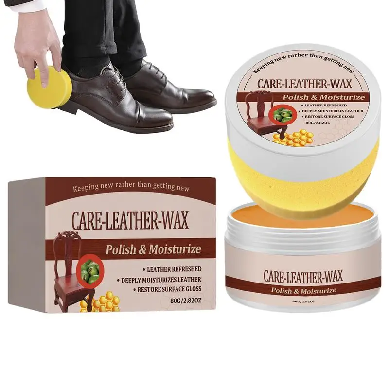 Leather Salve Leather Cream Beeswax Leather Conditioner Furniture Salve Waterproofing Beeswax 80g Boot Wax Leather Conditioner