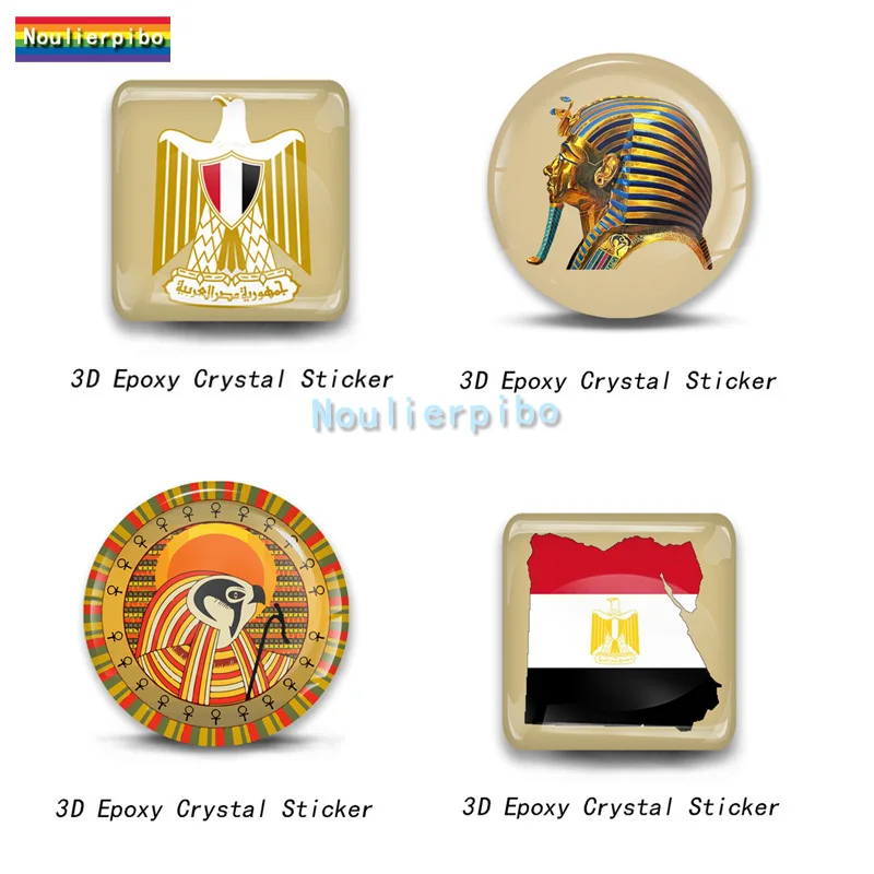 

3D Epoxy Resin Car Sticker Egypt Flag National Emblem Map Dome Decal for Mobile Phone Number Car Accessories Motorcycle Laptop