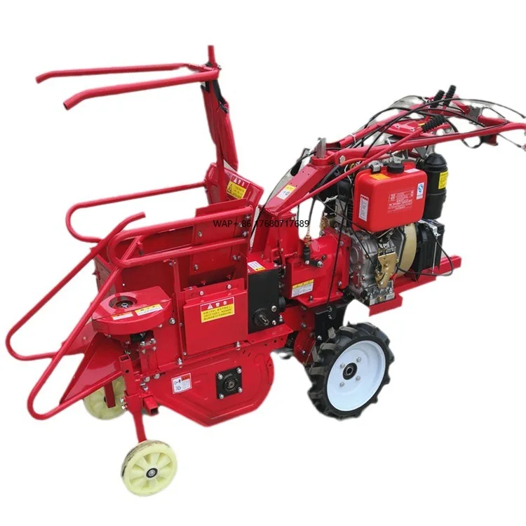 Small  Corn Harvester Hand Push Four Wheel Tractor Supporting Agricultural Multifunctional Corn Harvester