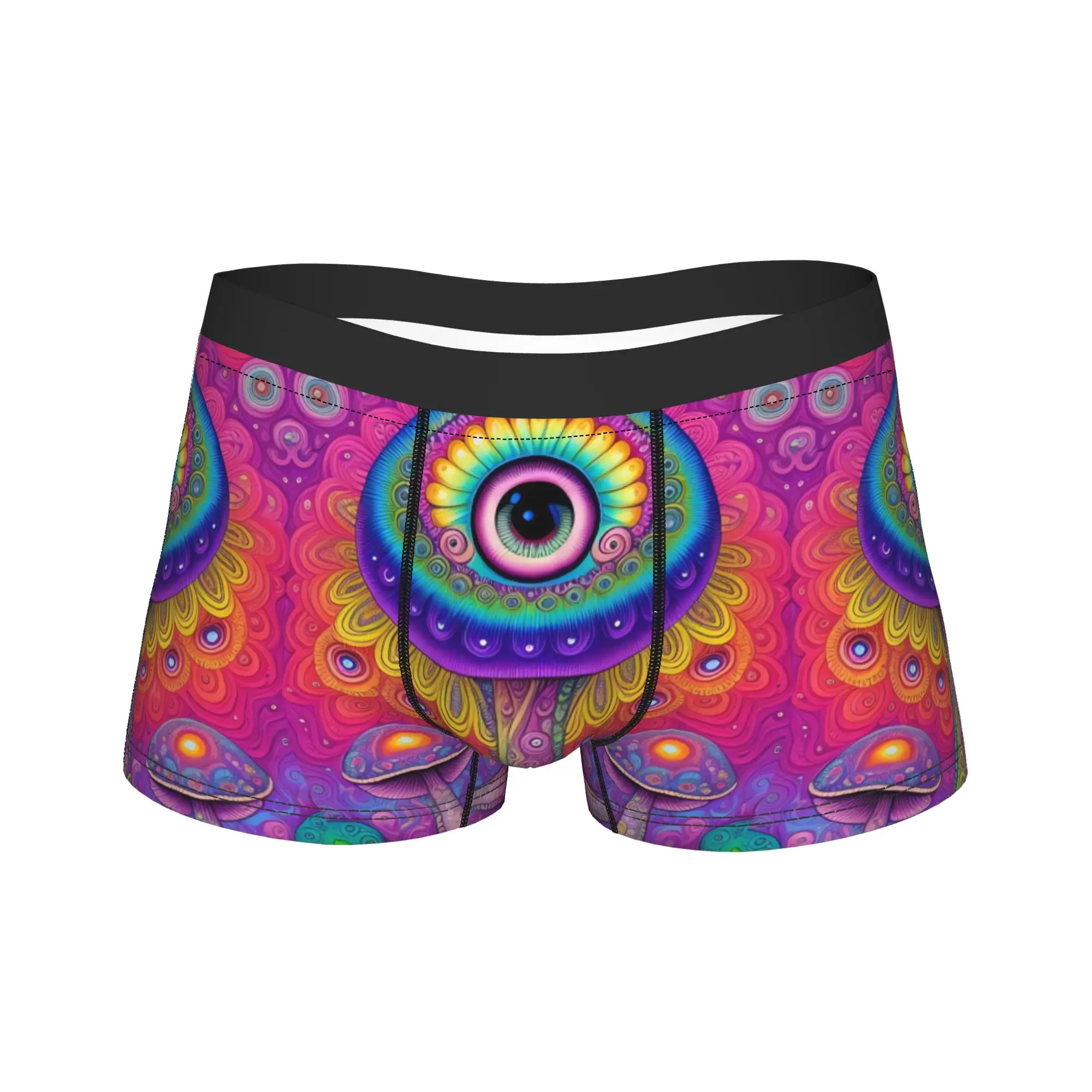 Psychedelic Giant‑eye Magic Mushroom Underwear  Men Shorts Briefs Comfortable Boxer Shorts Quality Design Large Size Underpants