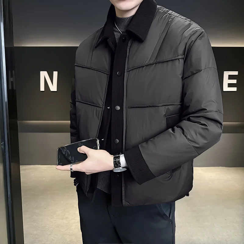 

Новая мужская легкая куртка National Stand с 90% пуха, повседневная, ветрозащитная, с 3D-дизайном, из полиэстера, теплая