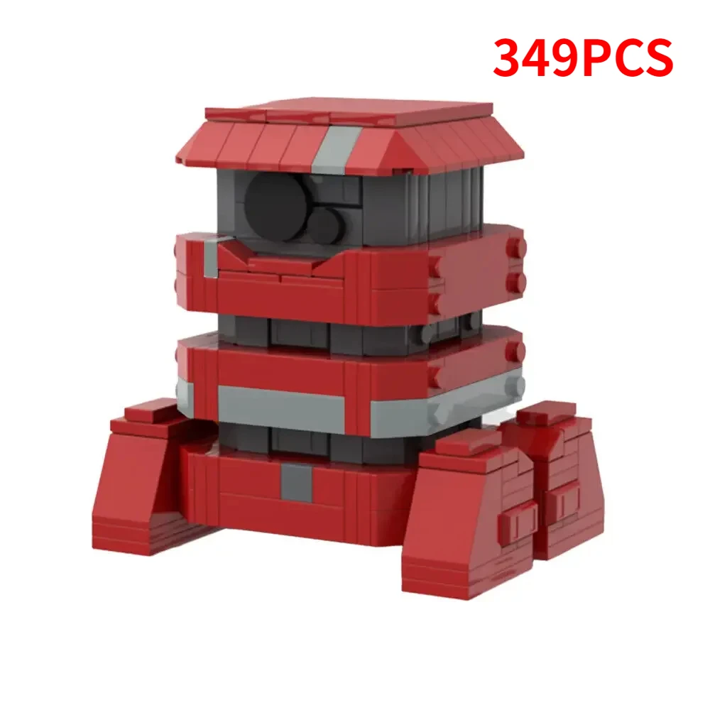 Classic Movie Accessories Waste Picking Robot Building Blocks MOC-123958 B2EMO Two Red Robot with Black Sensor Model Model Gift