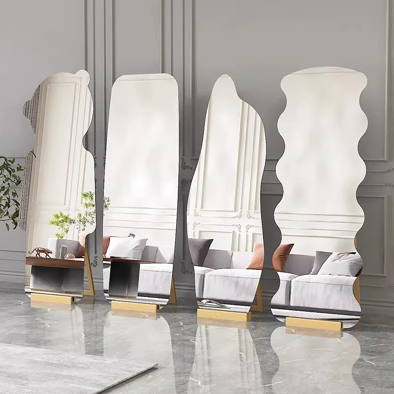 special-shaped mirror home clothing store full body floor mirror ins wind irregular three-dimensional dressing try