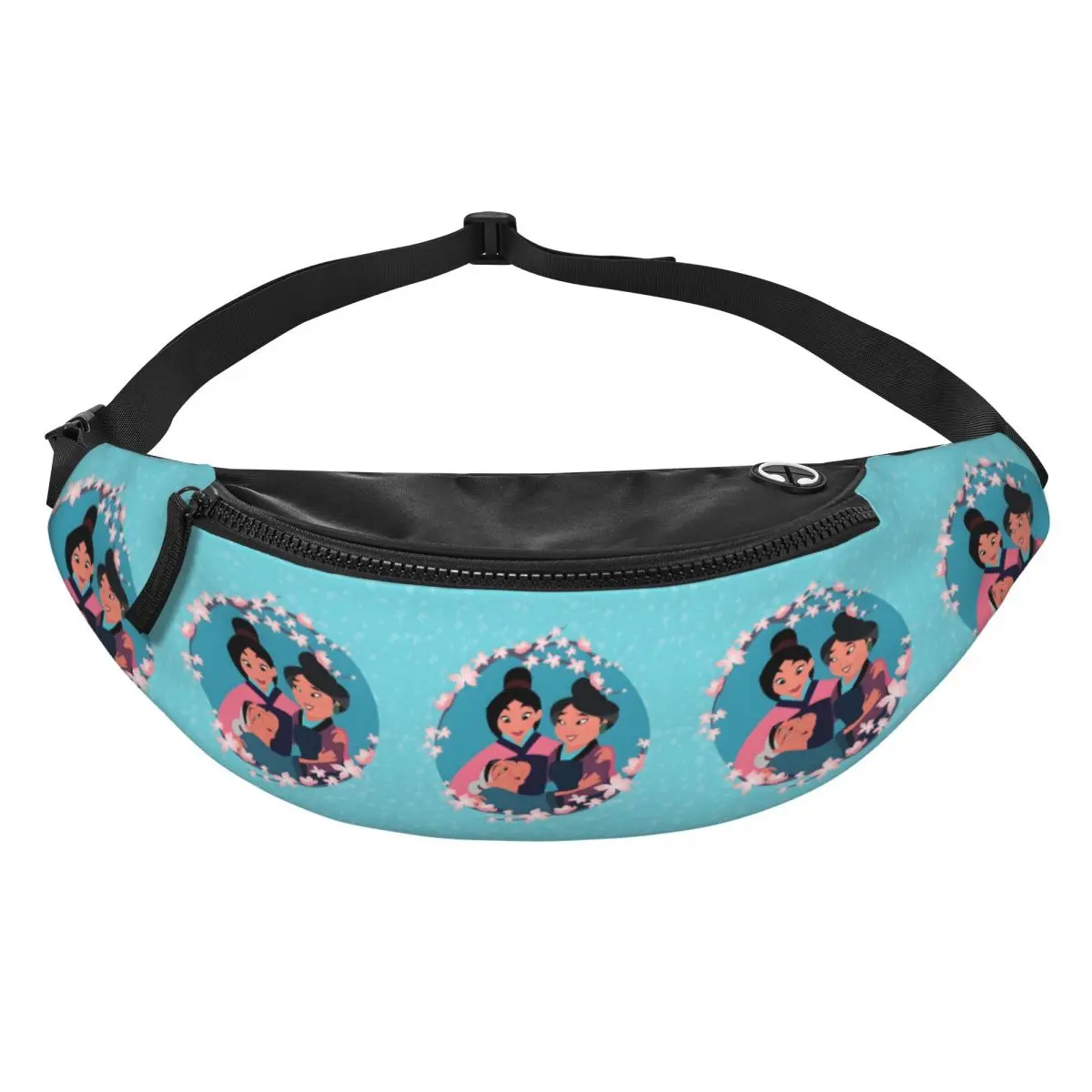 

Custom M-Mulan Cartoon Princess Fanny Pack Women Men Crossbody Waist Bag for Traveling Phone Money Pouch