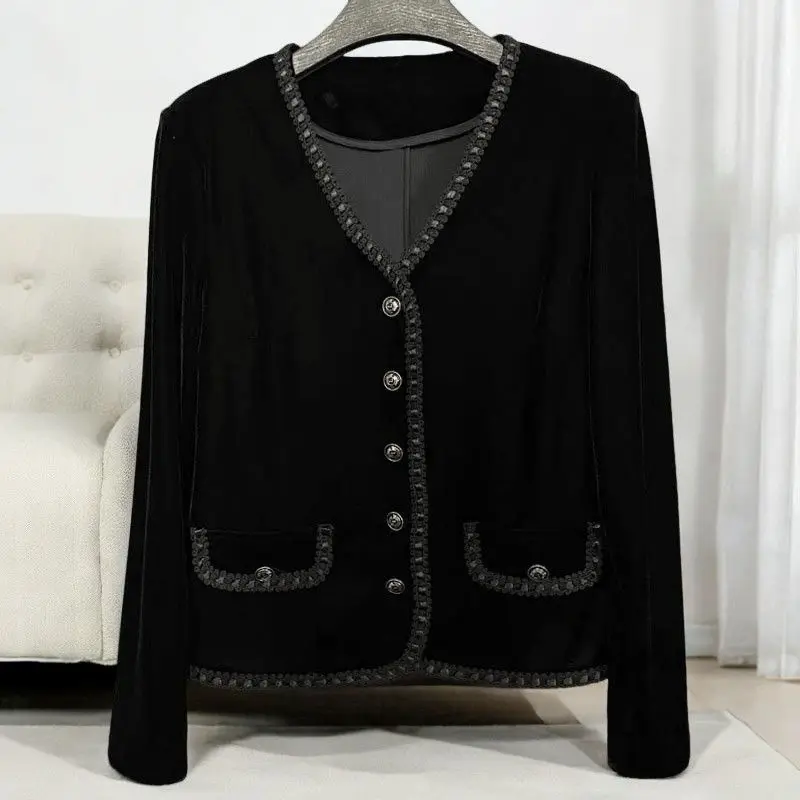패셔너블 벨벳 자켓 탑 캐주얼 슬림핏 살살 감춰주는 프랑스풍 여성용 아우터