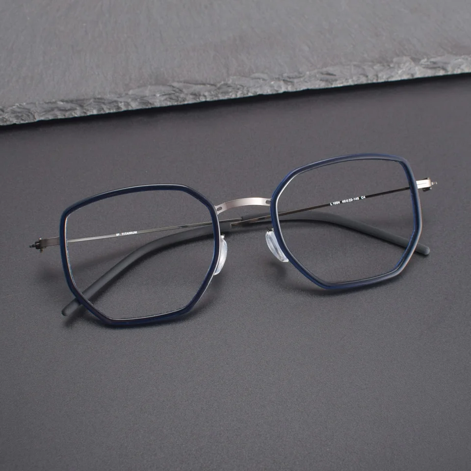 2025 Fashion Retro Polygonal Acetate Glasses Frame Men's and Women's Myopia Reading Anti Blue Light Prescription Optical Glasses