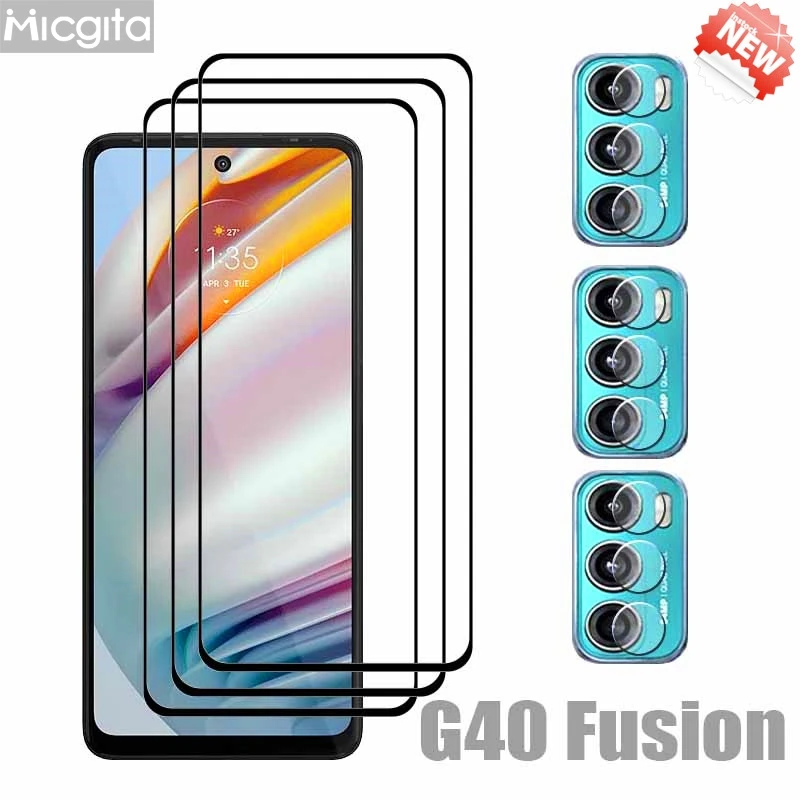 Upgrade Screen Protector For Motorola G40 Fusion Tempered Glass film For Moto G40 Fusion Soft Fiber Camera film