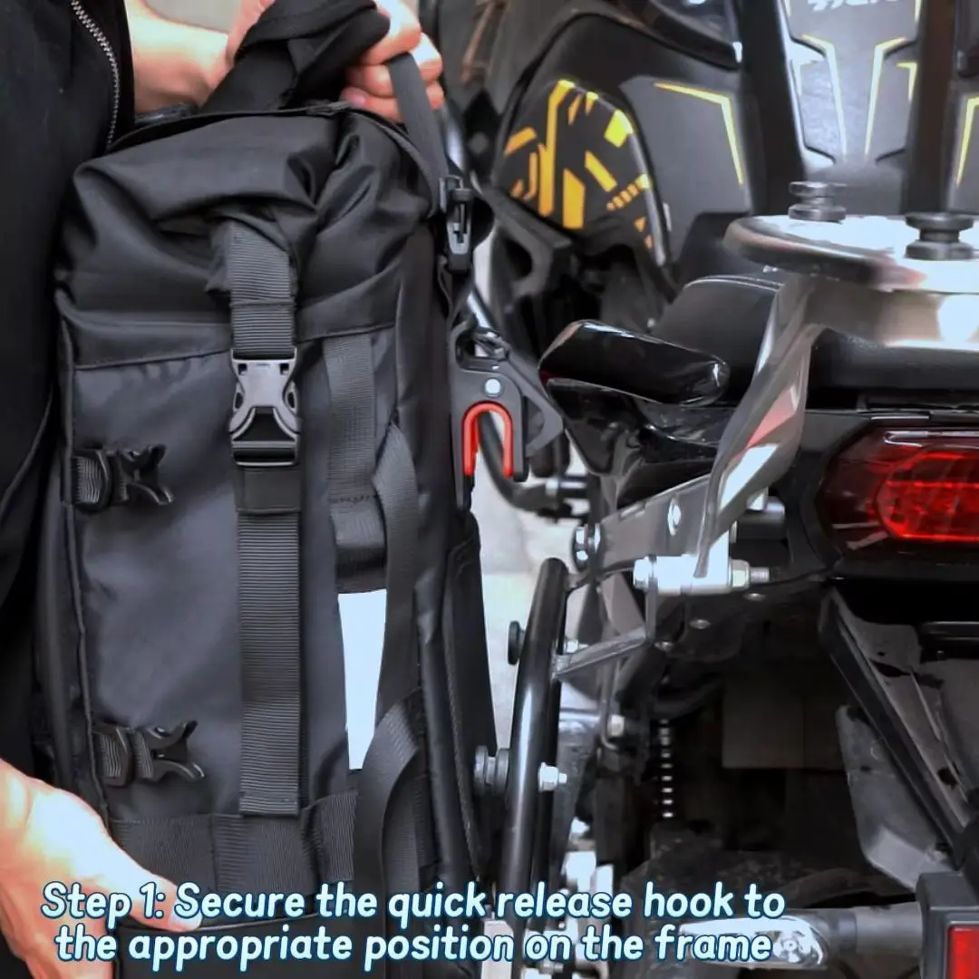 Quick Release Motorcycle Side Bag Waterproof Inside Universal Hook Saddle Bag Motorbike Luggage