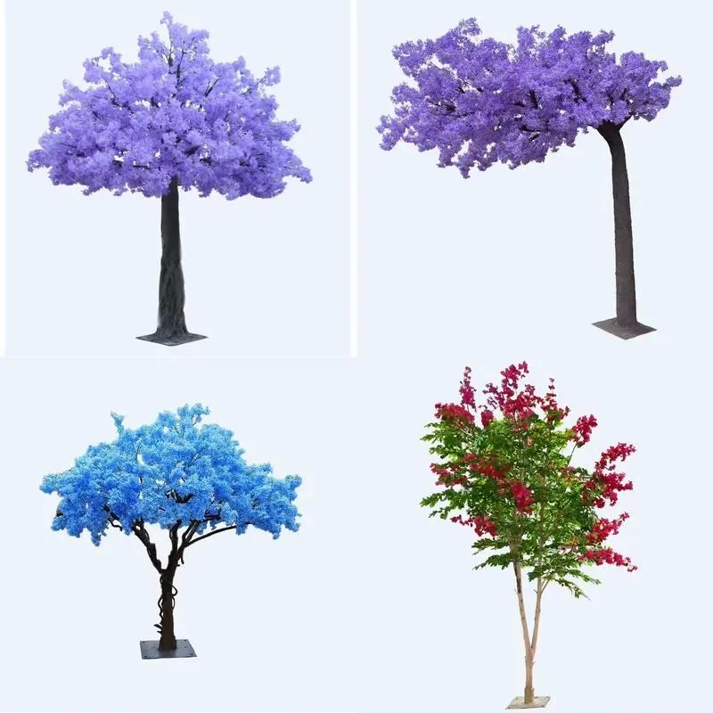 Life Size Silk Artificial Cherry Blossom Tree Simulated Flower Plant for Indoor Outdoor Home Garden Wedding Party Decoration