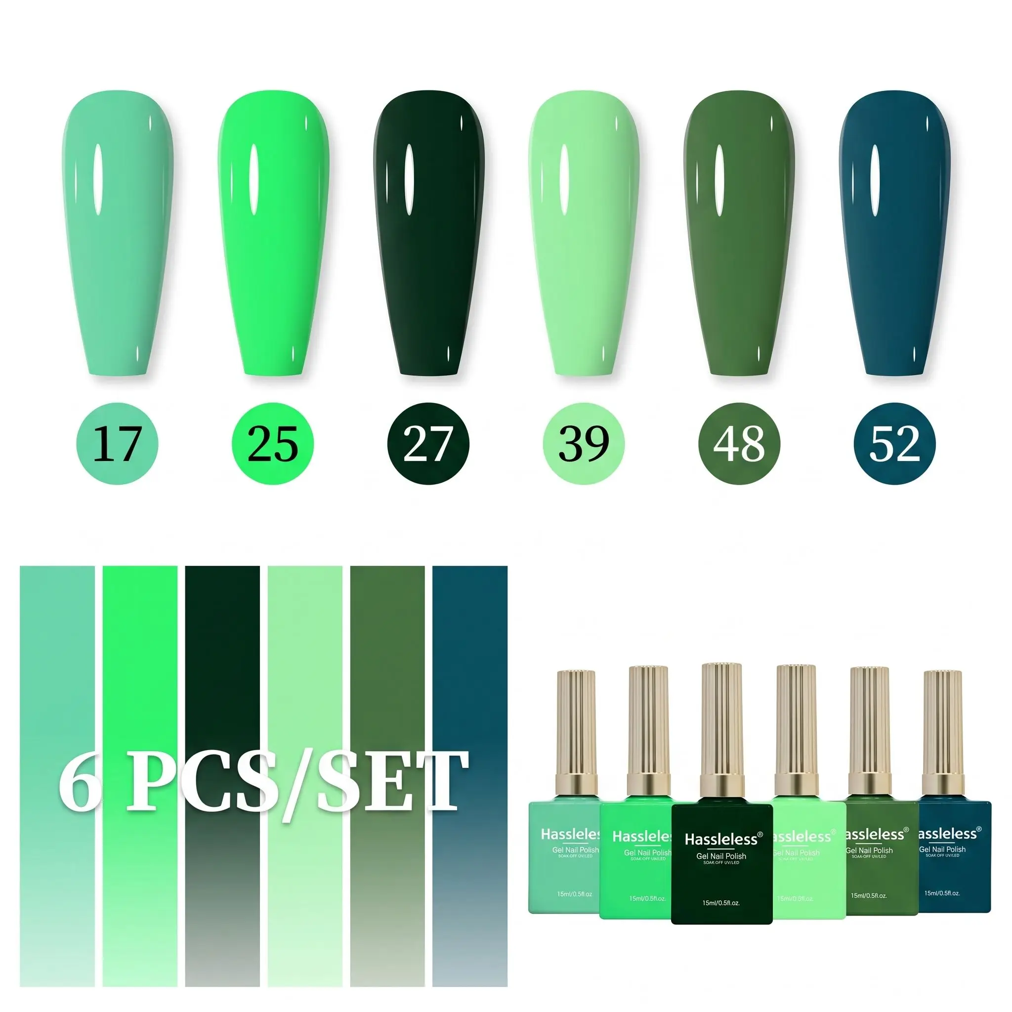 Hassleless 6Pcs Removable Nail Polish Gel, Suitable for Women of All Skin Tones, Versatile Nail Polish Gel, a Great Nail Art Gift