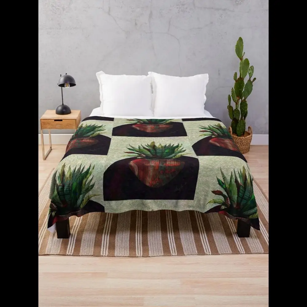 

Fractal Botanical Throw Blanket Soft Cozy Plaid for Living Room Sofa Bed Lightweight Warm Throws for Home Decor
