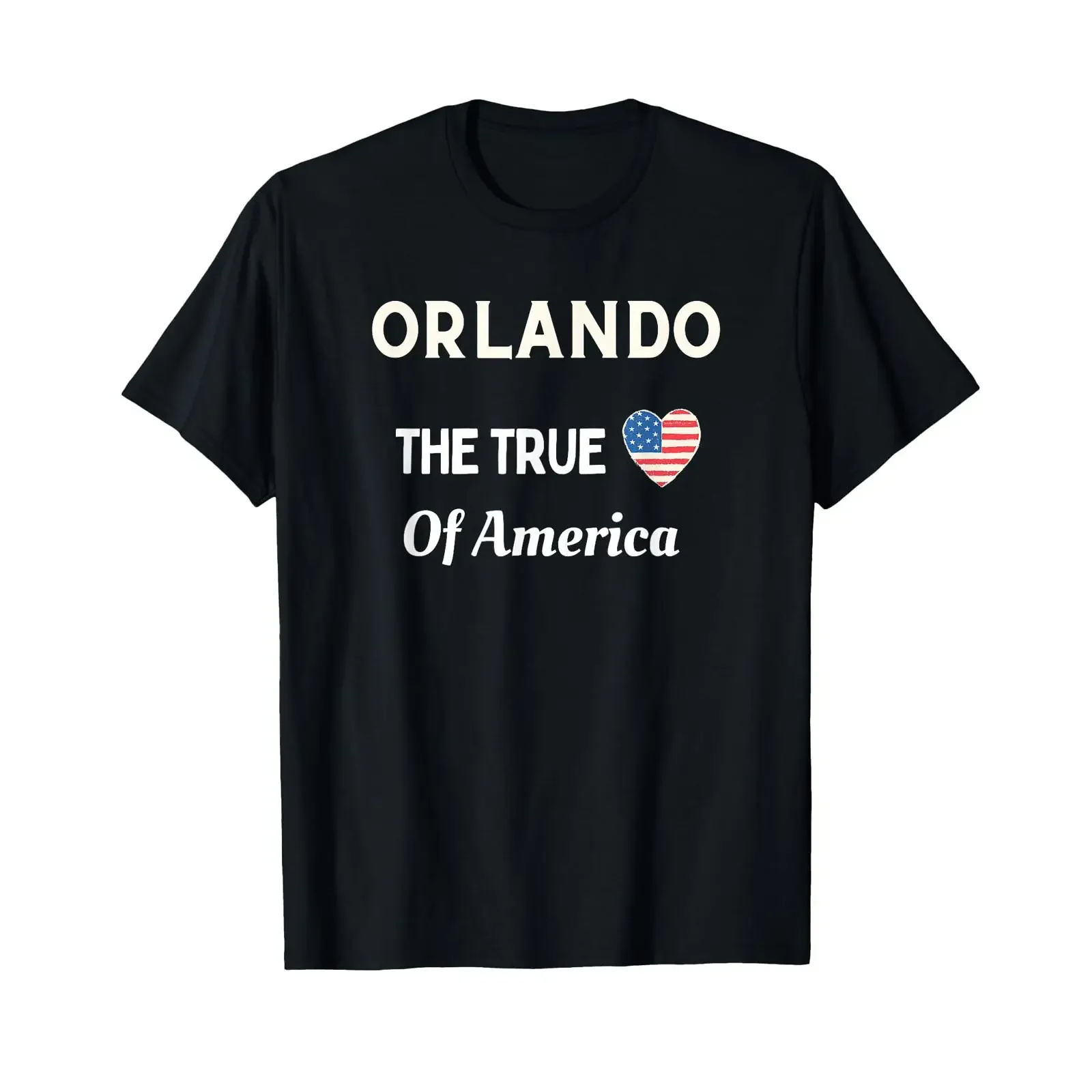 Patriotic Heart Orlando USA The True Of America T Shirt black vintage Washed homme Comfortable Slightly Casual fashion