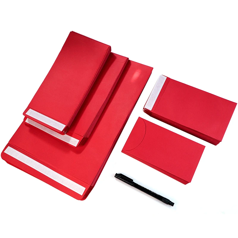 50Pcs Pocket Money Envelope Red Paper Envelope Mariage Wedding Invitation Bag Self Adhesive Decorative Envelopes Stationery