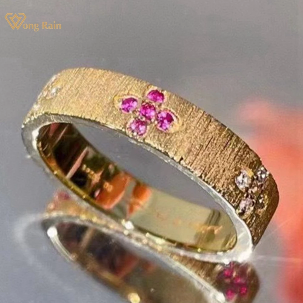 wong rain18k banhado a ouro 925 sterling silver ruby gemstone ring para mulheres diamante de alto carbono joias finas banda presentes de aniversario 01